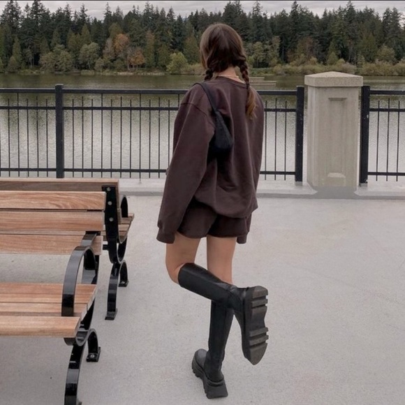 NWT Zara Lug Sole Leather Tall Boots - Picture 4 of 16